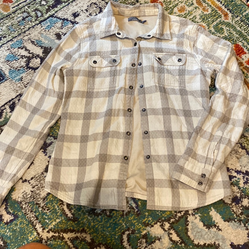 Prana thermal liner flannel with snap buttons